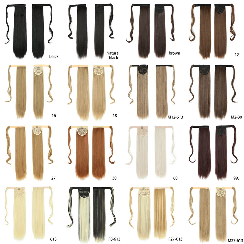 Long Straight Ponytail Hair Synthetic Extensions Heat Resistant Hair Wrap Around Pony Hairpiece for Women Long Straight Ponytail Hair Synthetic Extensions Heat Resistant Hair Wrap Around Pony Hairpiece for Women