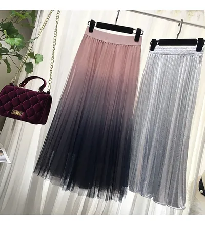 Long Tulle Skirt Gradient Color Long Tulle Skirt Gradient Color