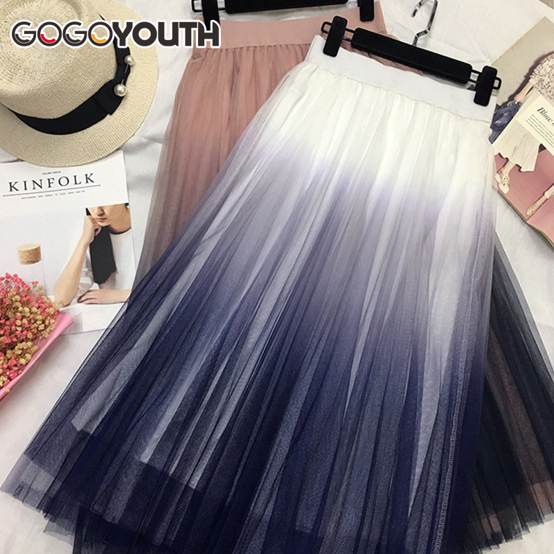 Long Tulle Skirt Gradient Color Long Tulle Skirt Gradient Color