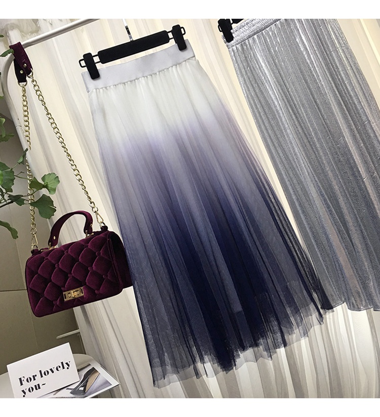 Long Tulle Skirt Gradient Color Long Tulle Skirt Gradient Color