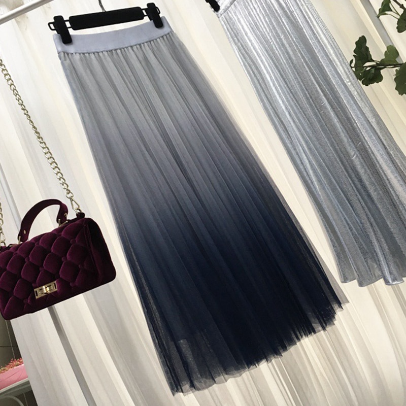 Long Tulle Skirt Gradient Color Long Tulle Skirt Gradient Color