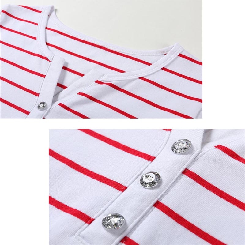 Long/Short Sleeves Striped Top For Women Long/Short Sleeves Striped Top For Women