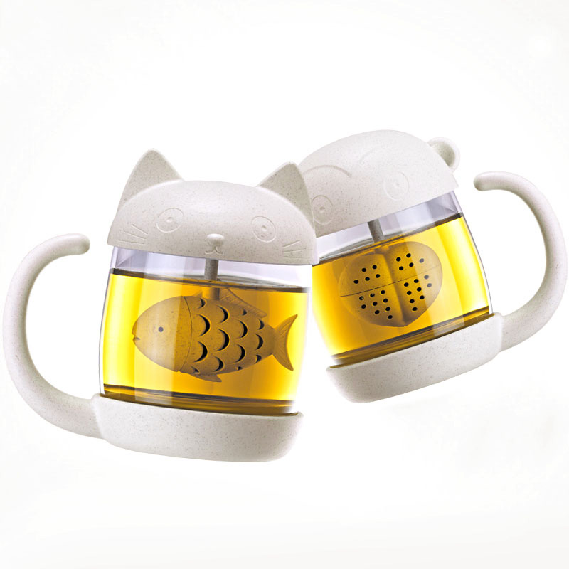 Loose Tea Infuser Cat Glass Mug Loose Tea Infuser Cat Glass Mug