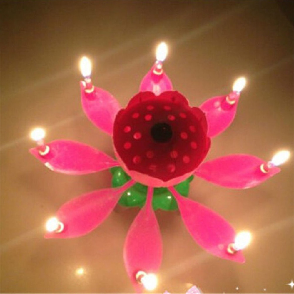 Lotus Birthday Candle Musical Cake Decor Lotus Birthday Candle Musical Cake Decor