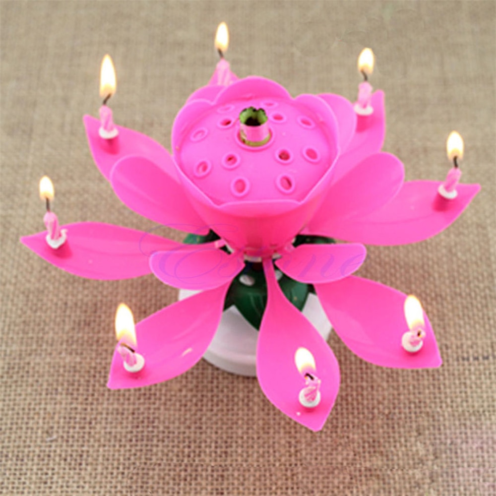 Lotus Birthday Candle Musical Cake Decor Lotus Birthday Candle Musical Cake Decor