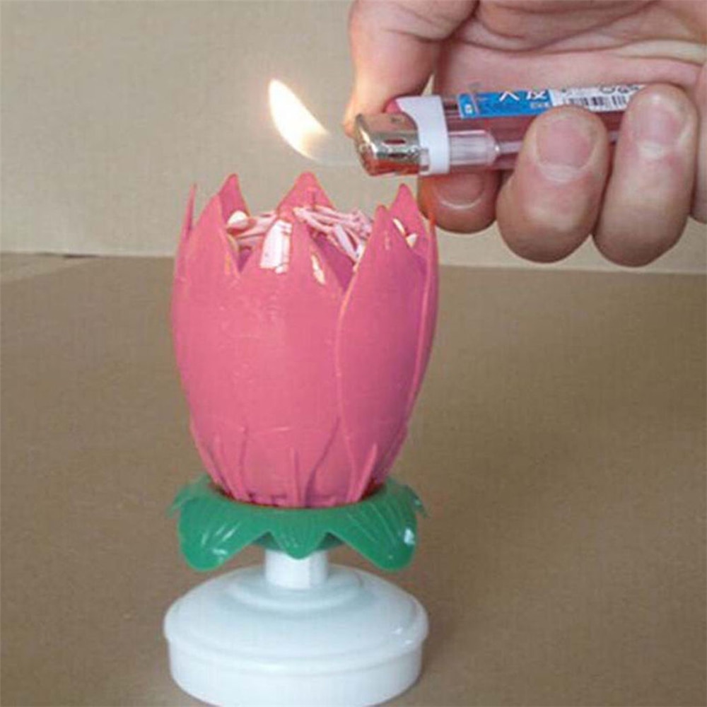 Lotus Birthday Candle Musical Cake Decor Lotus Birthday Candle Musical Cake Decor