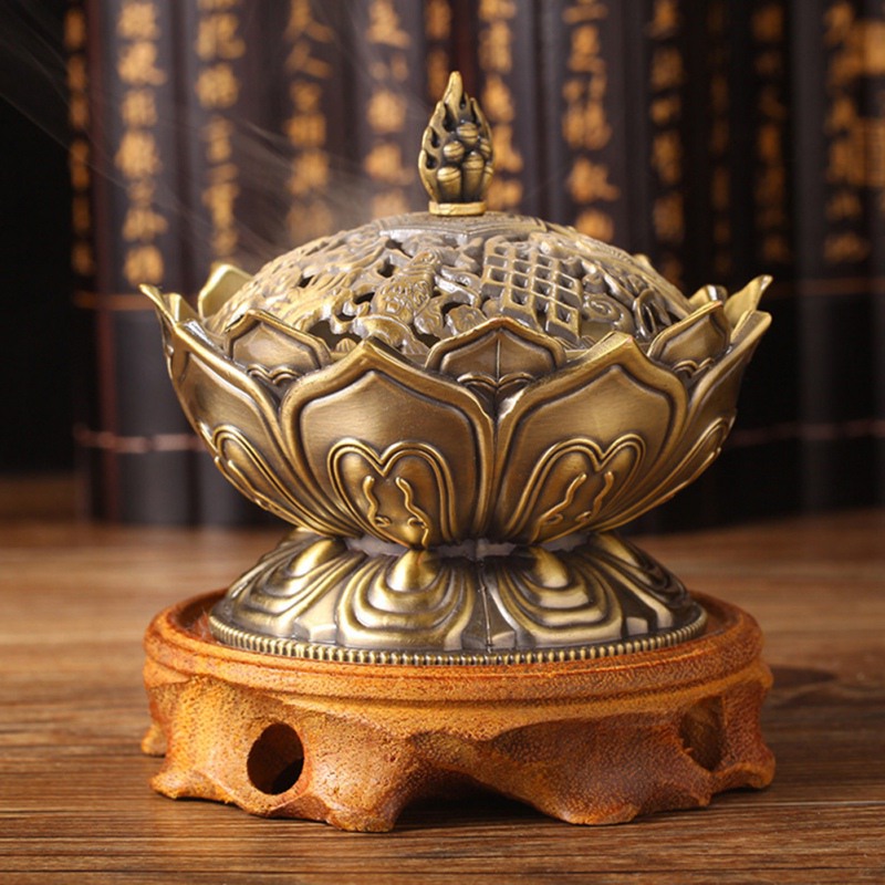 Lotus Flower Copper Incense Burner