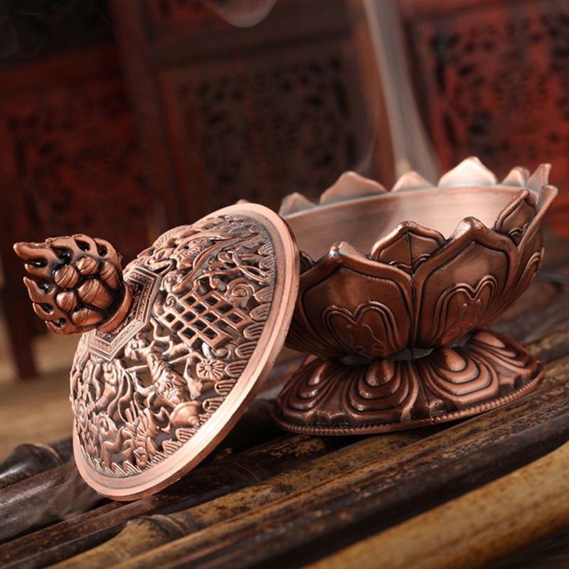 Lotus Flower Copper Incense Burner