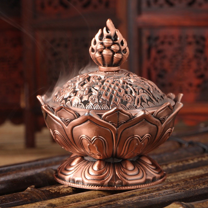 Lotus Flower Copper Incense Burner