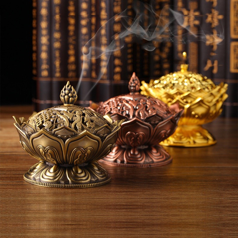 Lotus Flower Copper Incense Burner