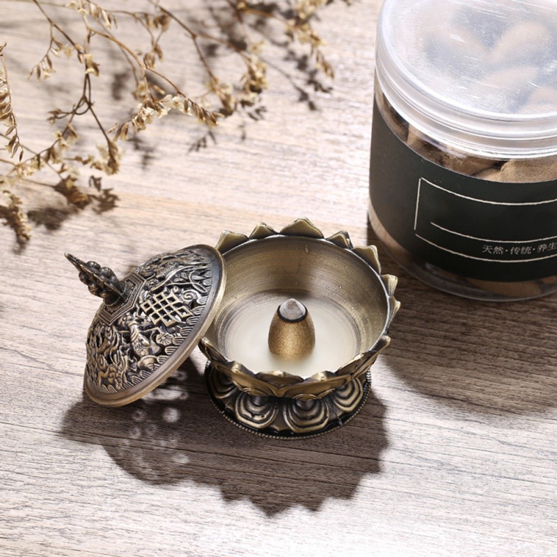 Lotus Flower Copper Incense Burner