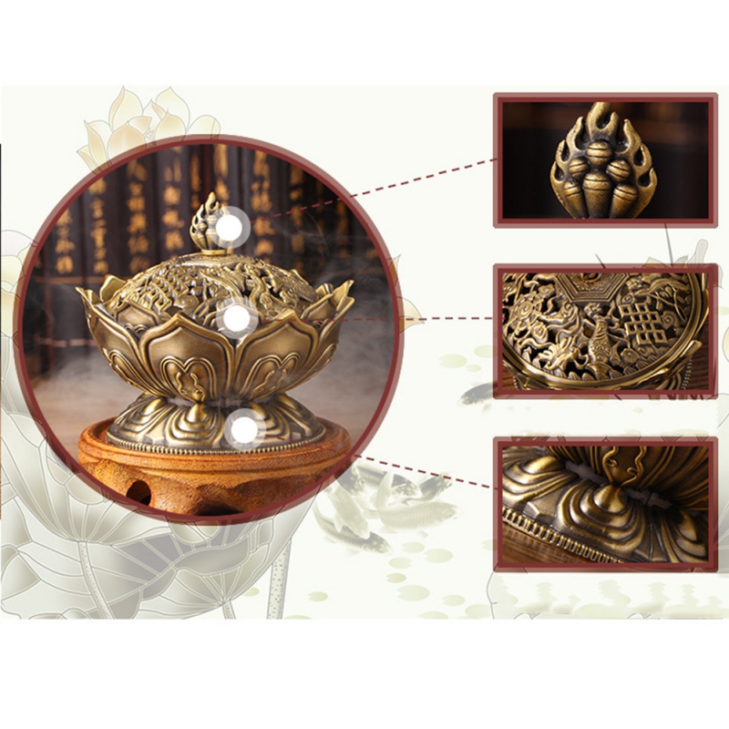 Lotus Flower Copper Incense Burner
