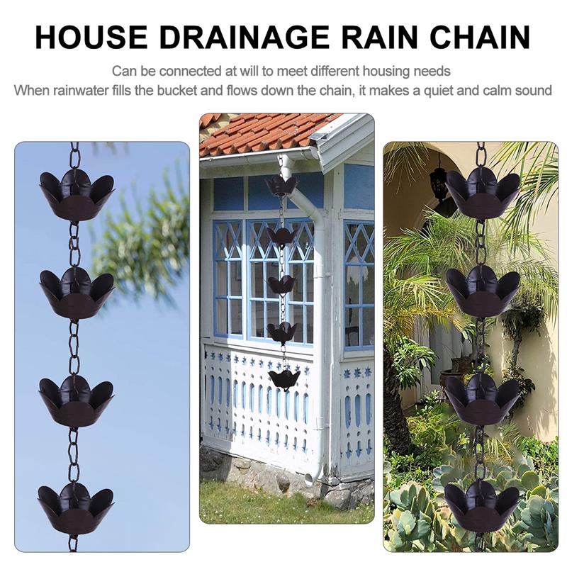 Lotus Shaped Rain Catcher Chain
