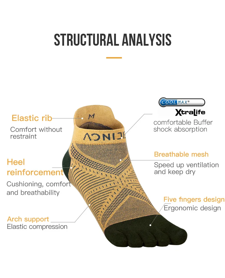 Low Cut Breathable Five Toe Socks Low Cut Breathable Five Toe Socks