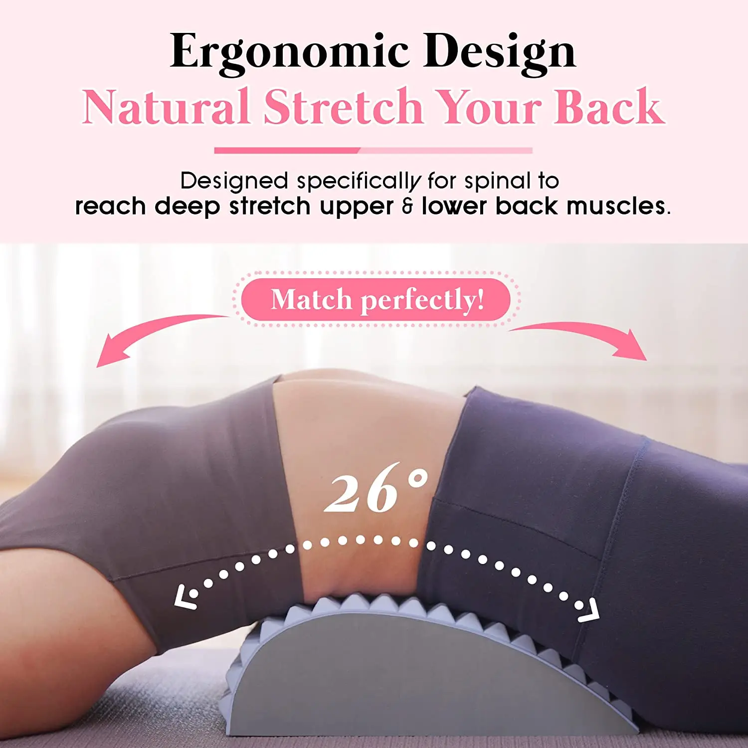 Lower Back Pain Relief Treatment Stretcher Back Stretcher Pillow Chronic Lumbar Support Herniated Disc Posture