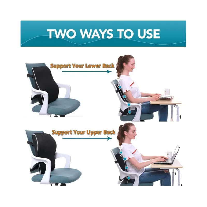 Lumbar Support Pillow for Office Chair Back Support Pillow for Car, Computer, Gaming Chair, Recliner Memory Foam Back Lumbar Support Pillow for Office Chair Back Support Pillow for Car, Computer, Gaming Chair, Recliner Memory Foam Back