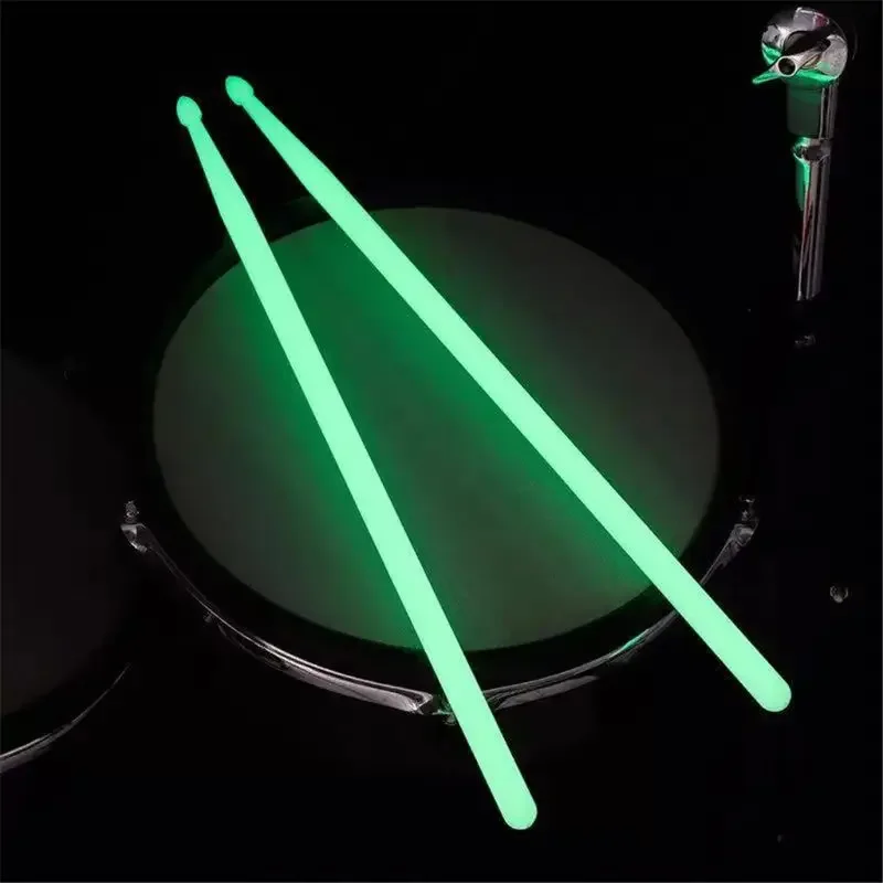 Luminous Drum Stick Nylon Fluorescent Drumsticks Glow in The Dark Bright Light Musical Instruments