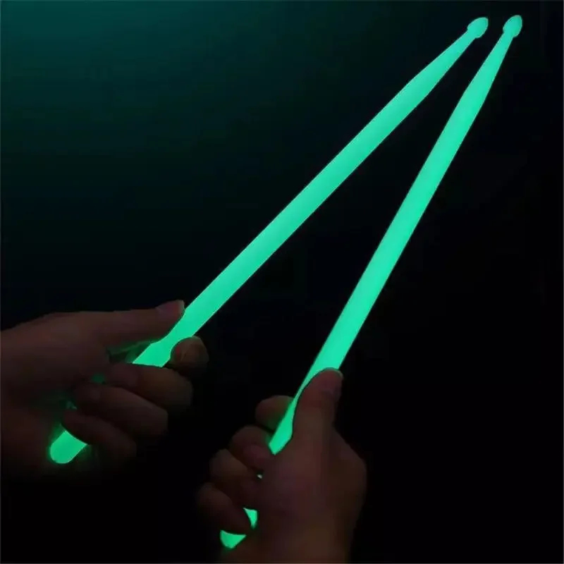 Luminous Drum Stick Nylon Fluorescent Drumsticks Glow in The Dark Bright Light Musical Instruments