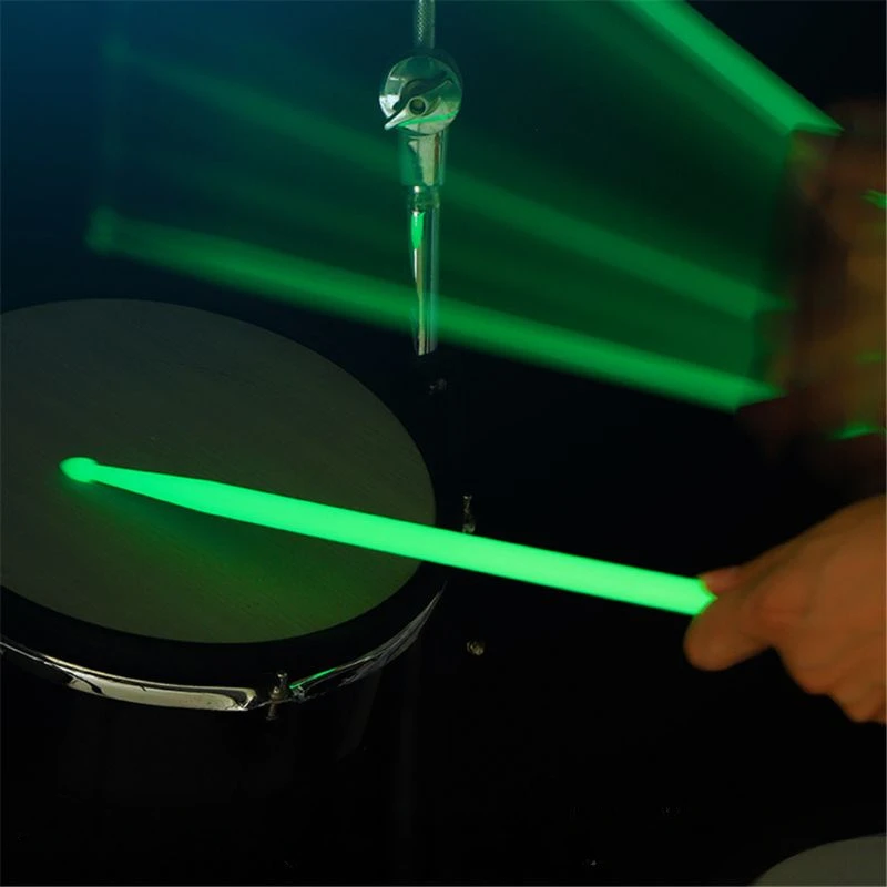 Luminous Drum Stick Nylon Fluorescent Drumsticks Glow in The Dark Bright Light Musical Instruments