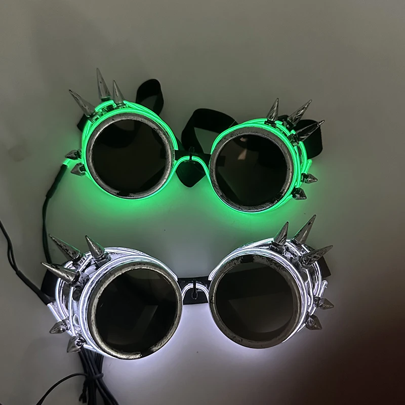 Luminous Fluorescent Glasses Glowing Party Supplies Steampunk LED Glasses With Lights Flashing Neon Goggles Glasses