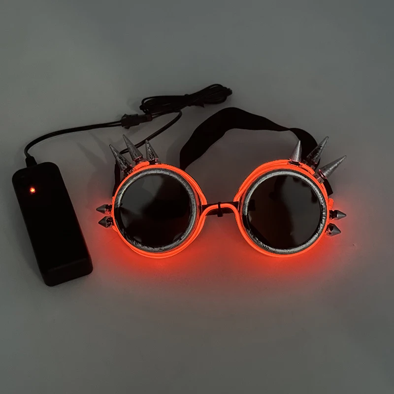 Luminous Fluorescent Glasses Glowing Party Supplies Steampunk LED Glasses With Lights Flashing Neon Goggles Glasses