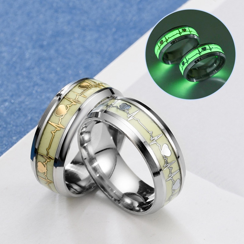 Luminous Heartbeat Wedding Ring
