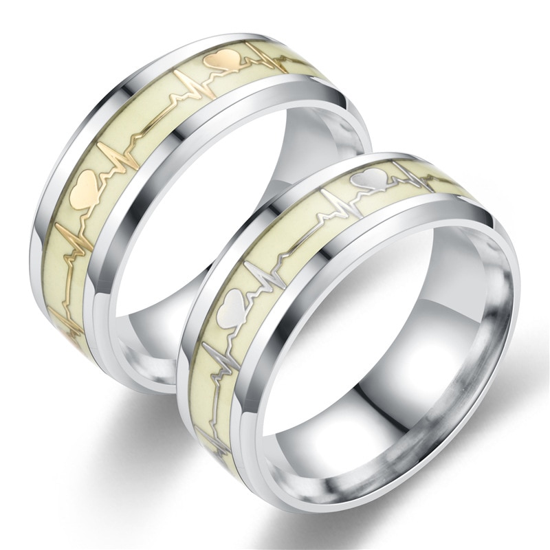 Luminous Heartbeat Wedding Ring