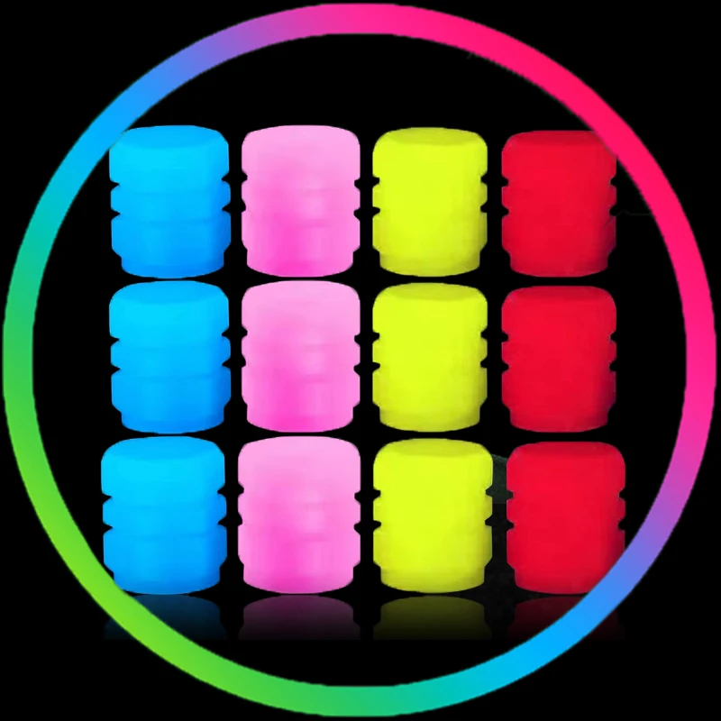 Luminous Valve Caps Fluorescent Green Blue Night Glowing Car Motorcycle Bicycle Wheel Styling Tyre Hub Universal Cap