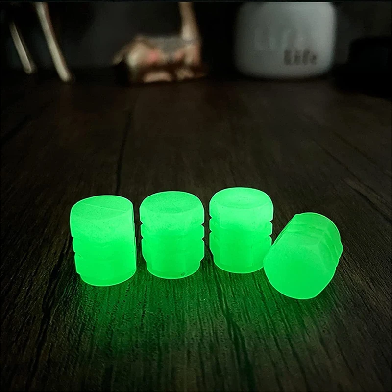 Luminous Valve Caps Fluorescent Green Blue Night Glowing Car Motorcycle Bicycle Wheel Styling Tyre Hub Universal Cap