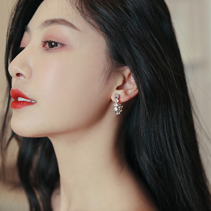 Luxurious Opal Hoop Earrings