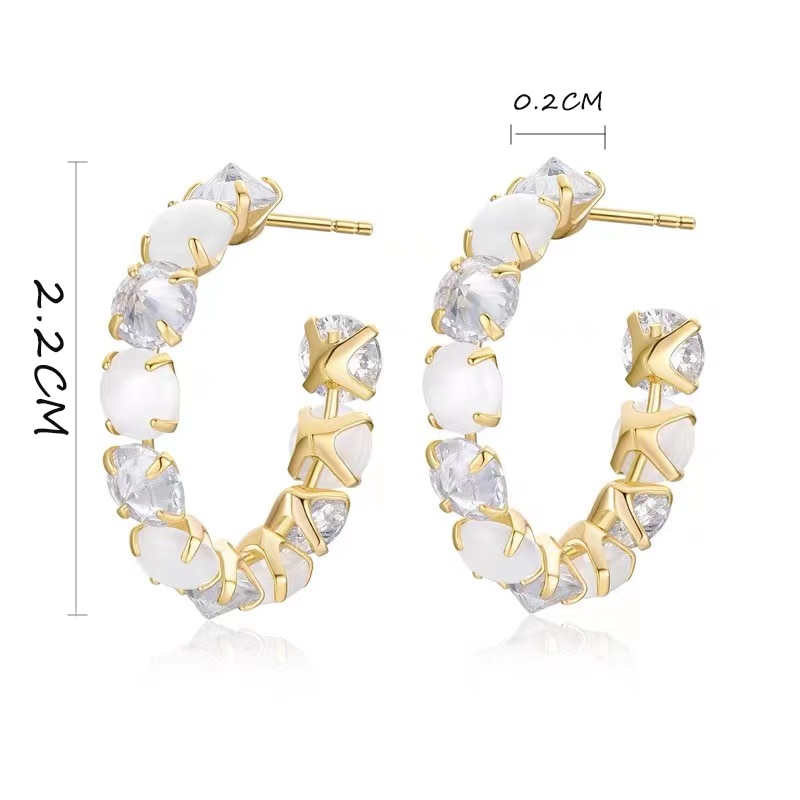 Luxurious Opal Hoop Earrings