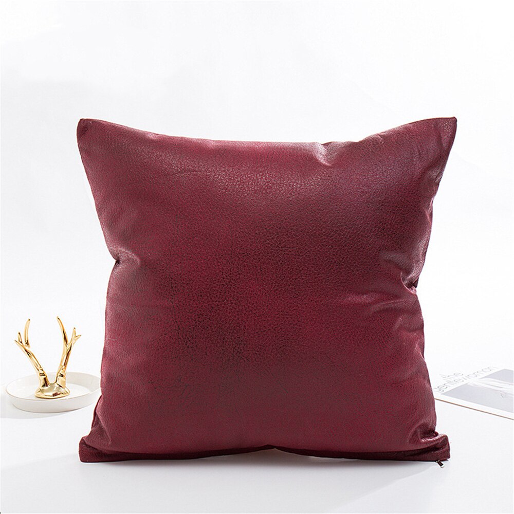 Luxury Faux Leather Throw Pillow Cover
