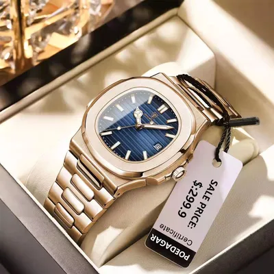 Luxury Man Wristwatch Business Stainless Steel Quartz Men Watch Waterproof Luminous Date Square Men's Watches Clock+Box