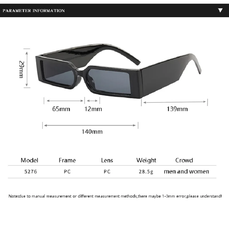 Luxury Rectangle Fashion Sunglasses Man Hip Hop Vintage Designer Black Shades Sun Glasses Small Frame Personality UV400 Luxury Rectangle Fashion Sunglasses Man Hip Hop Vintage Designer Black Shades Sun Glasses Small Frame Personality UV400