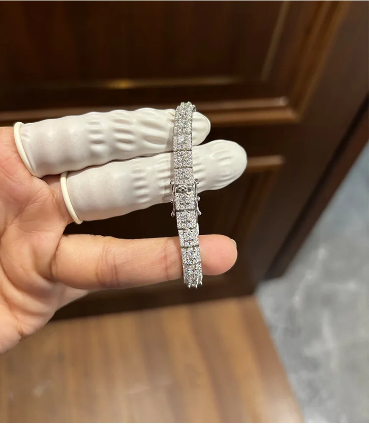 Luxury Square Full Moissanite Tennis Bracelet For Women 925 Sterling Silver Diamond Bracelets Accessories Fine Jewelry Luxury Square Full Moissanite Tennis Bracelet For Women 925 Sterling Silver Diamond Bracelets Accessories Fine Jewelry