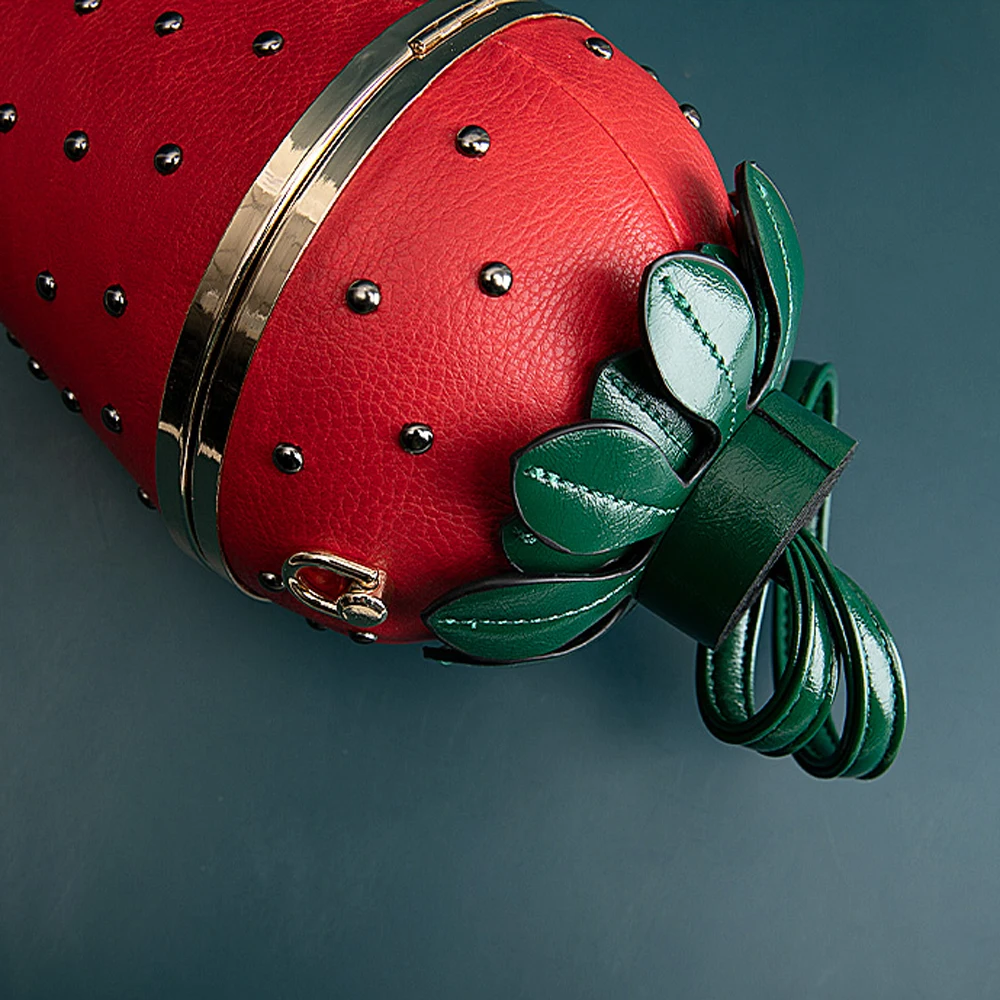 Luxury Strawberry Design Evening Bucket Clutch Bag Purse and Handbag