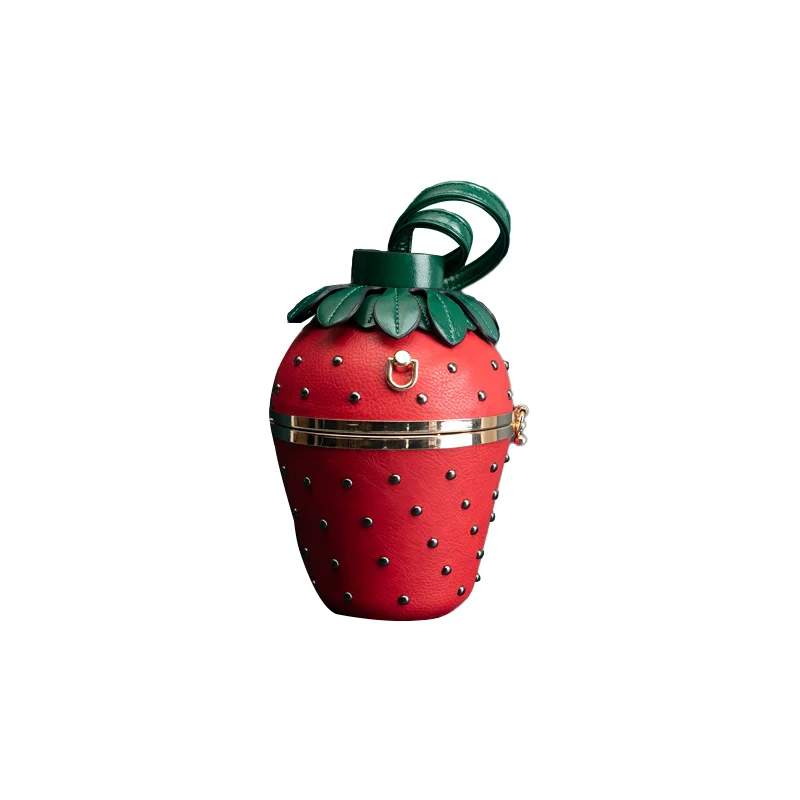Luxury Strawberry Design Evening Bucket Clutch Bag Purse and Handbag