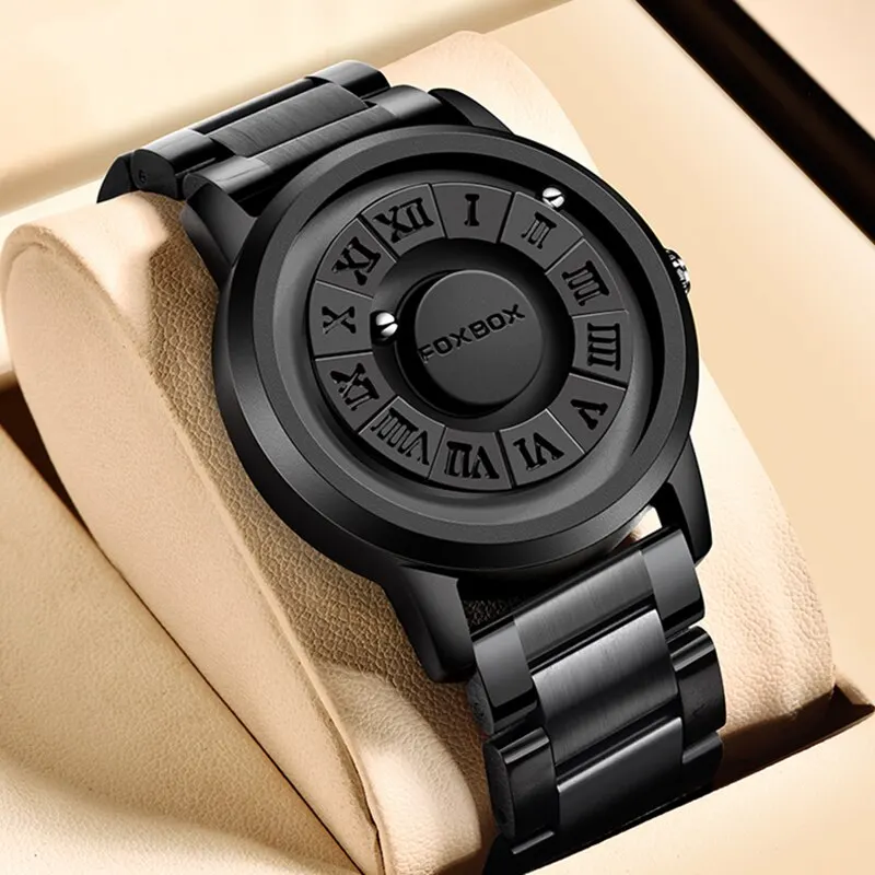 Luxury Watch Men Creative Scrolling Pointer Magnetic Force Sport Watches Men Quartz Chronograph Man Clock Relogio