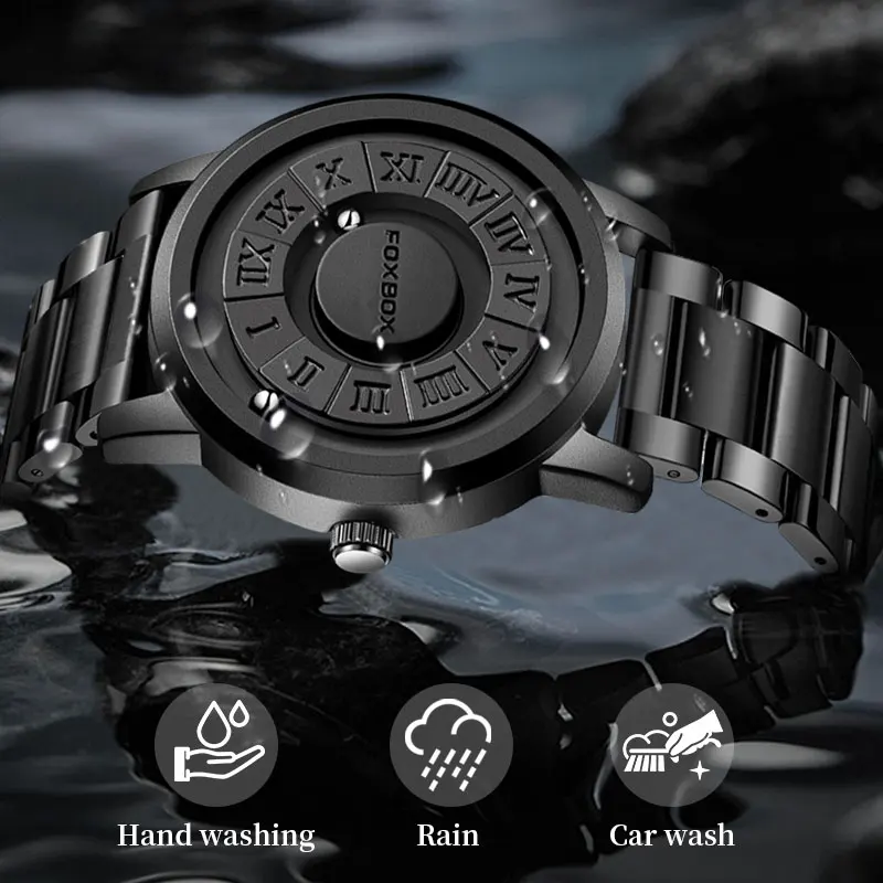 Luxury Watch Men Creative Scrolling Pointer Magnetic Force Sport Watches Men Quartz Chronograph Man Clock Relogio