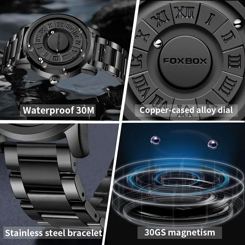 Luxury Watch Men Creative Scrolling Pointer Magnetic Force Sport Watches Men Quartz Chronograph Man Clock Relogio