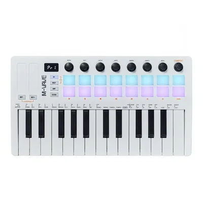 M-VAVE SMK-25 II MIDI Pad Controller Keyboard USB Mini 25 Key,16 RGB Drum Pads,8 Knobs and Music Production,Software M-VAVE SMK-25 II MIDI Pad Controller Keyboard USB Mini 25 Key,16 RGB Drum Pads,8 Knobs and Music Production,Software