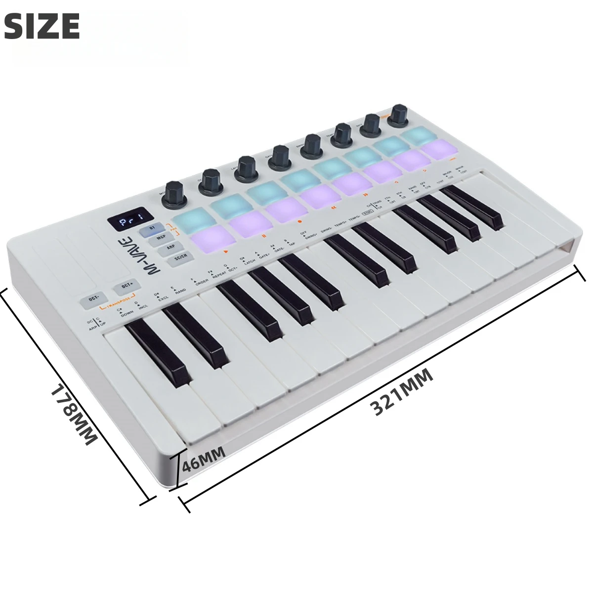M-VAVE SMK-25 II MIDI Pad Controller Keyboard USB Mini 25 Key,16 RGB Drum Pads,8 Knobs and Music Production,Software M-VAVE SMK-25 II MIDI Pad Controller Keyboard USB Mini 25 Key,16 RGB Drum Pads,8 Knobs and Music Production,Software