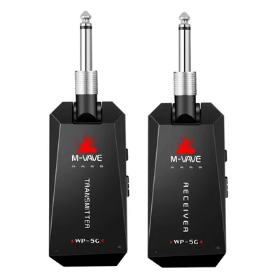 M-VAVE WP-5G 5.8G Wireless Guitar System Rechargeable Audio Transmitter Receiver Guitar Amplifier Guitar Accessory