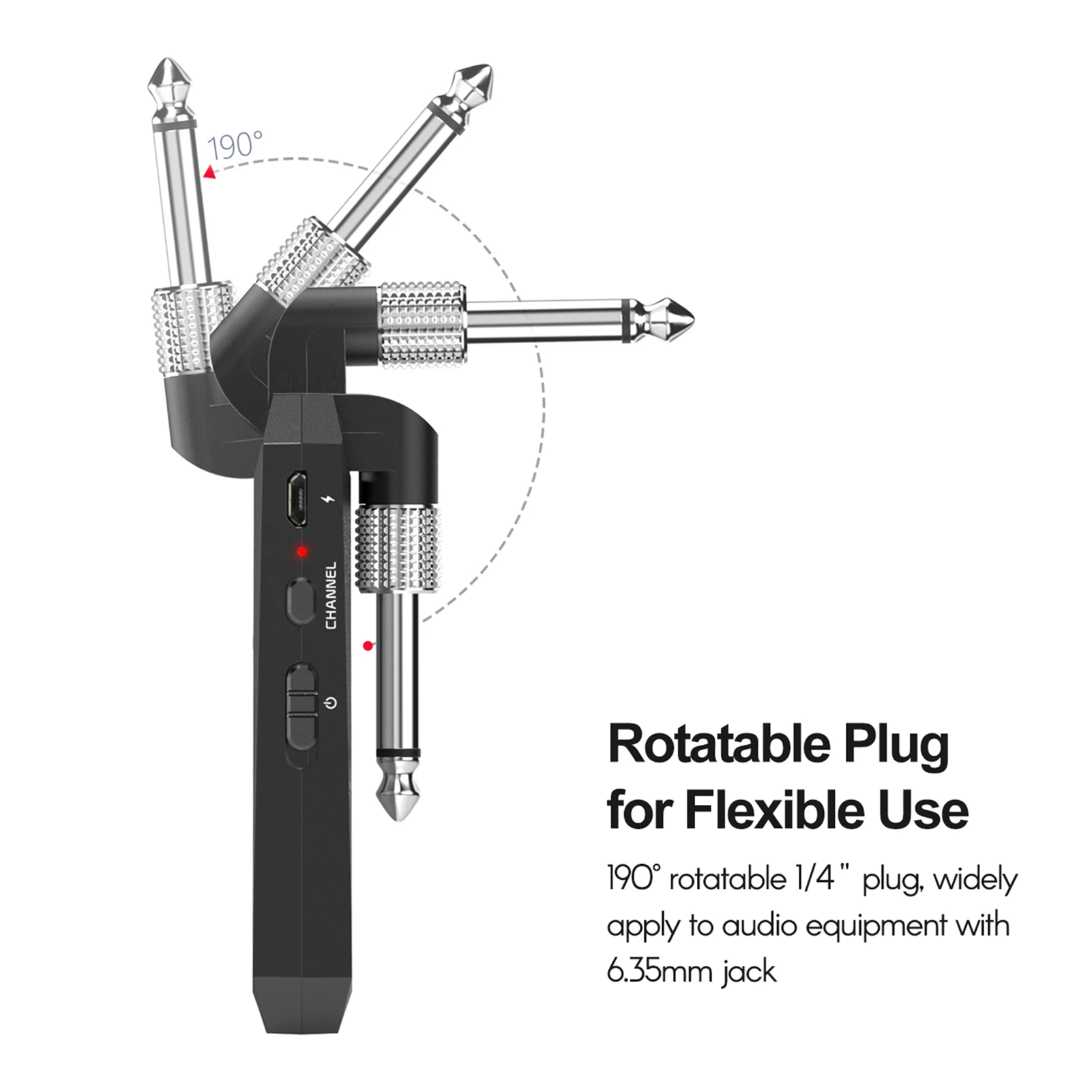 M-VAVE WP-5G 5.8G Wireless Guitar System Rechargeable Audio Transmitter Receiver Guitar Amplifier Guitar Accessory