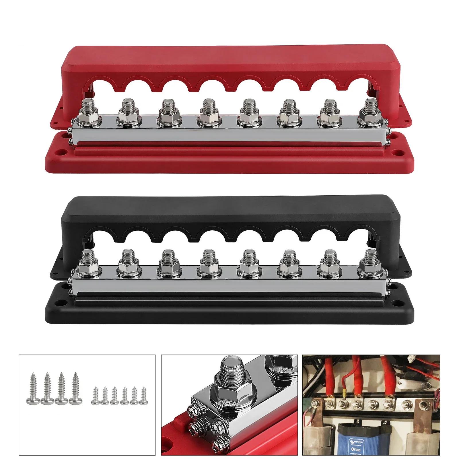 M10 Car Terminal Block Negative Bus 24V 600A Terminal Block 3/8″ Power Distribution Block M10 Termianl Bus for