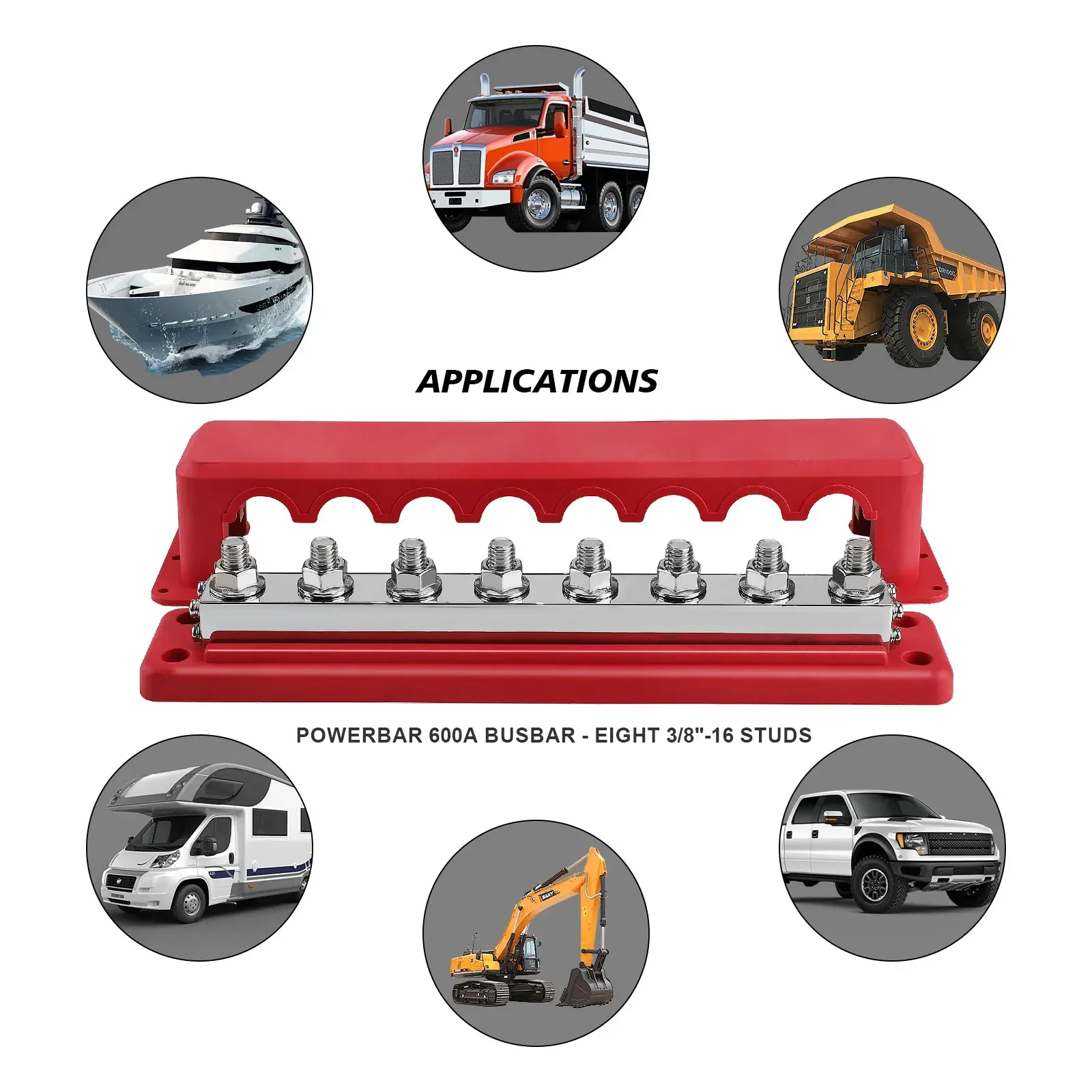 M10 Car Terminal Block Negative Bus 24V 600A Terminal Block 3/8″ Power Distribution Block M10 Termianl Bus for M10 Car Terminal Block Negative Bus 24V 600A Terminal Block 3/8″ Power Distribution Block M10 Termianl Bus for