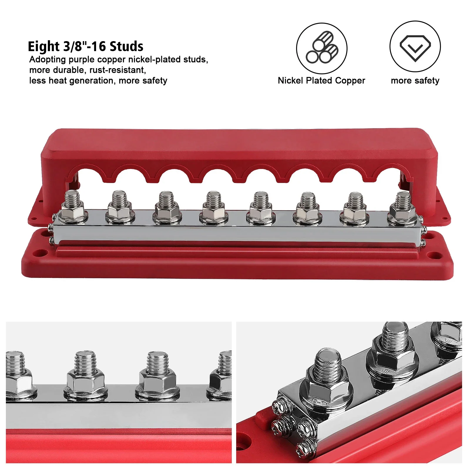 M10 Car Terminal Block Negative Bus 24V 600A Terminal Block 3/8″ Power Distribution Block M10 Termianl Bus for M10 Car Terminal Block Negative Bus 24V 600A Terminal Block 3/8″ Power Distribution Block M10 Termianl Bus for