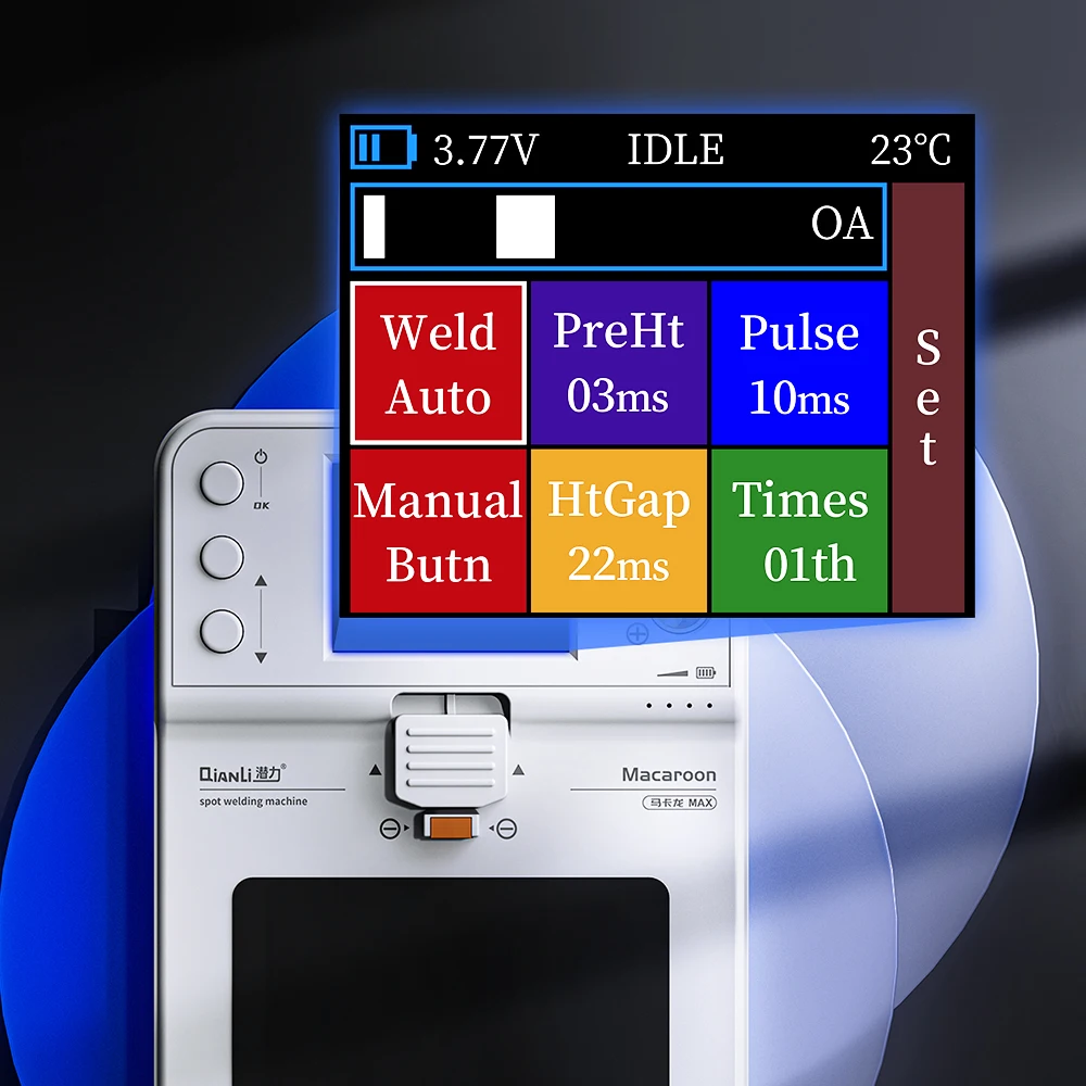 Macaroon Integrated Spot Welding Machine Max All Parameters Settable Color Screen Support Double Pulse spot Welding