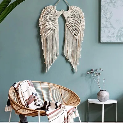 Macrame Angel Wings Wall Decor