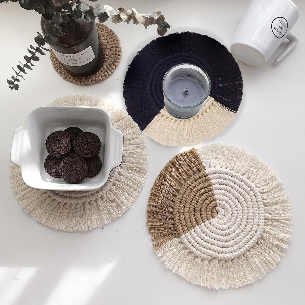 Macrame Coaster Woven Mini Mat Macrame Coaster Woven Mini Mat